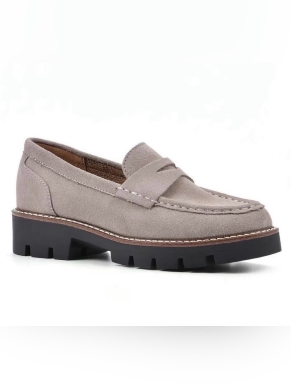 House Of Harlow 1960 Taupe Gunner Lug Sole Loafer